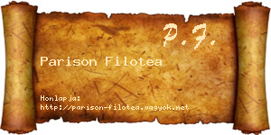 Parison Filotea névjegykártya